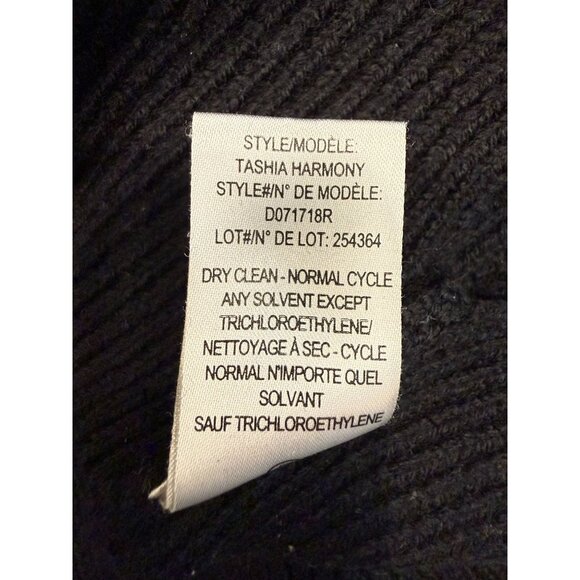 Theory Women's Wool Turtleneck Ribbed Long Sleeve Sweater Black Large Preppy - Picture 8 of 8